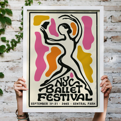 NYC Ballet Festival Retro Dance Poster
