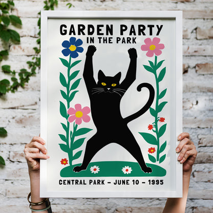 Garden Party Celebration Cat 1995 Poster