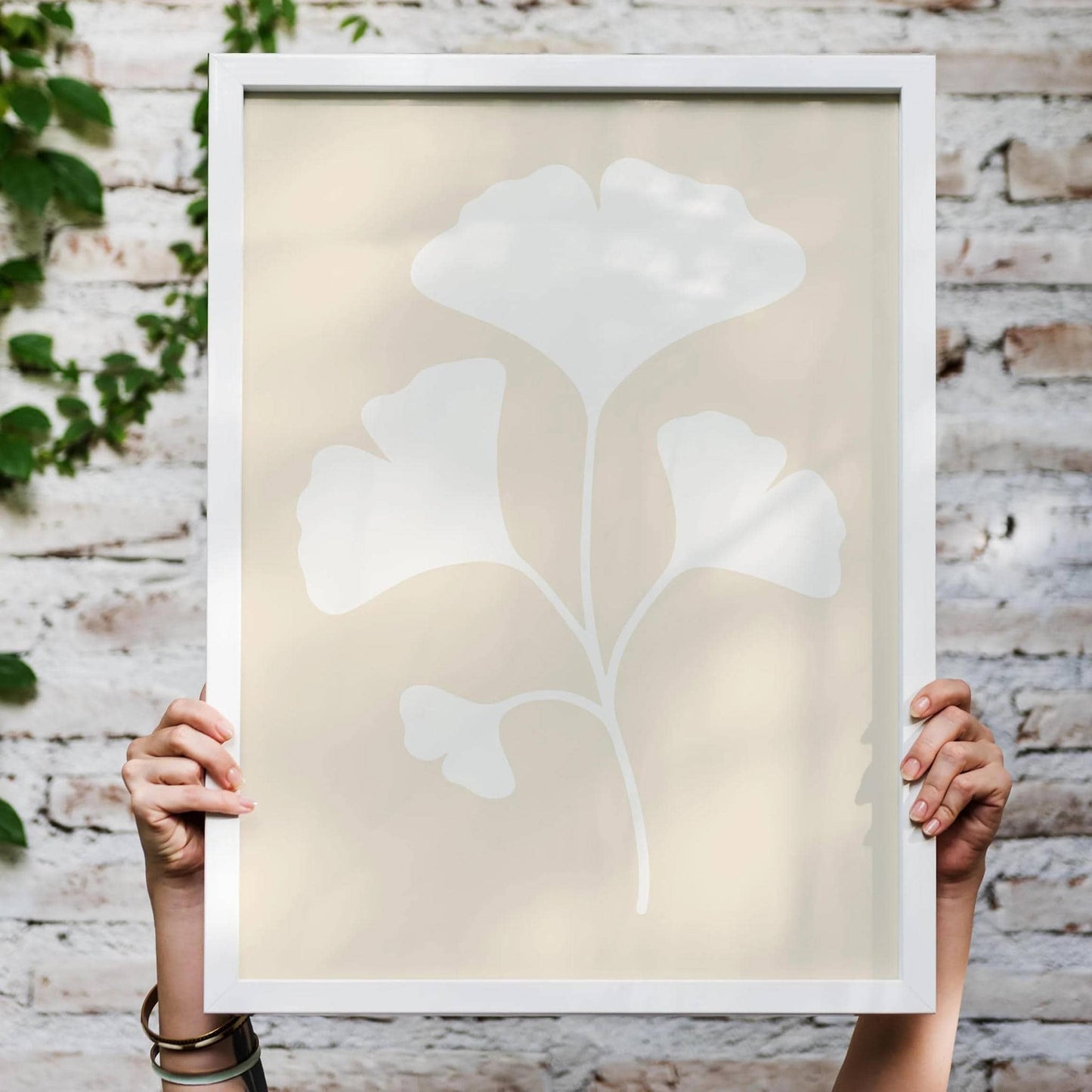 Soft Ginkgo Leaf Poster – Modern Minimalist Wall Art