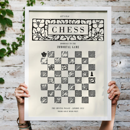 Chess Immortal Game London 1851 Poster