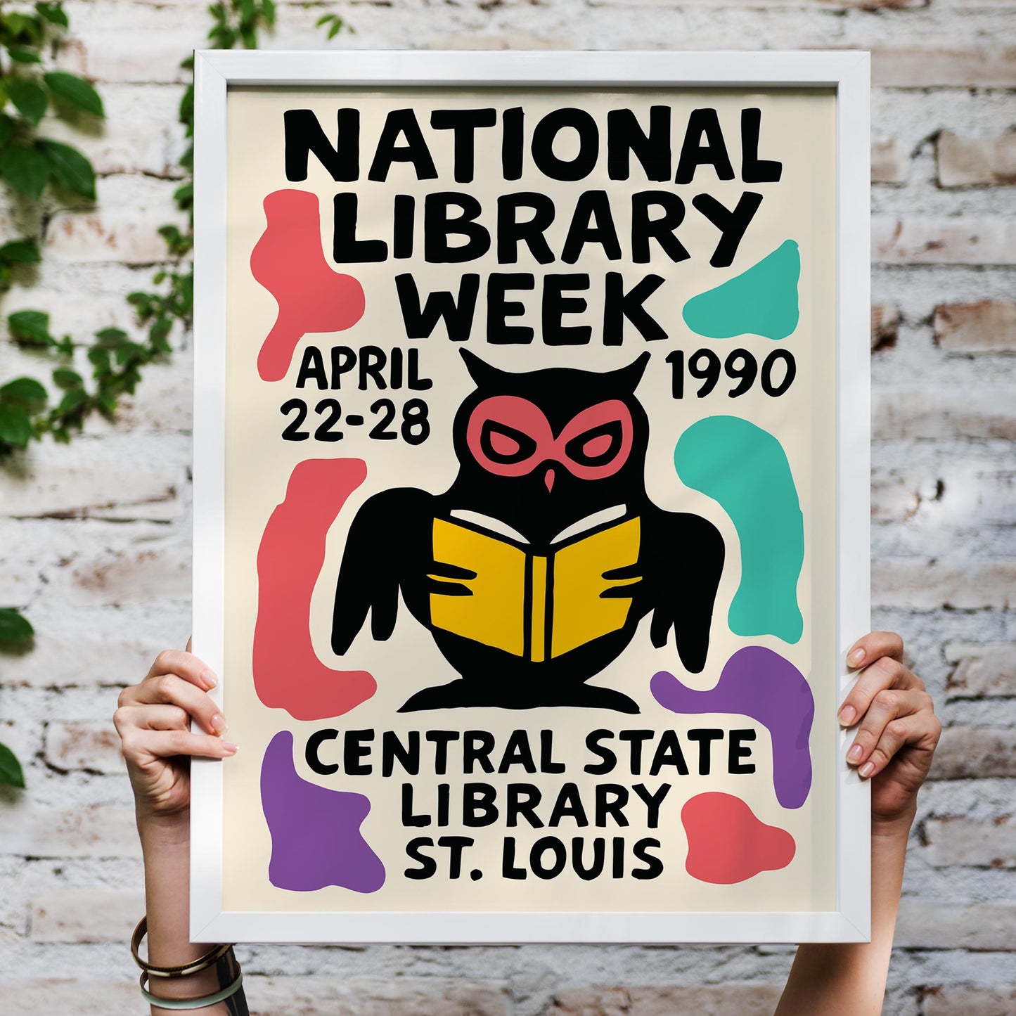 Library Owl Poster Print