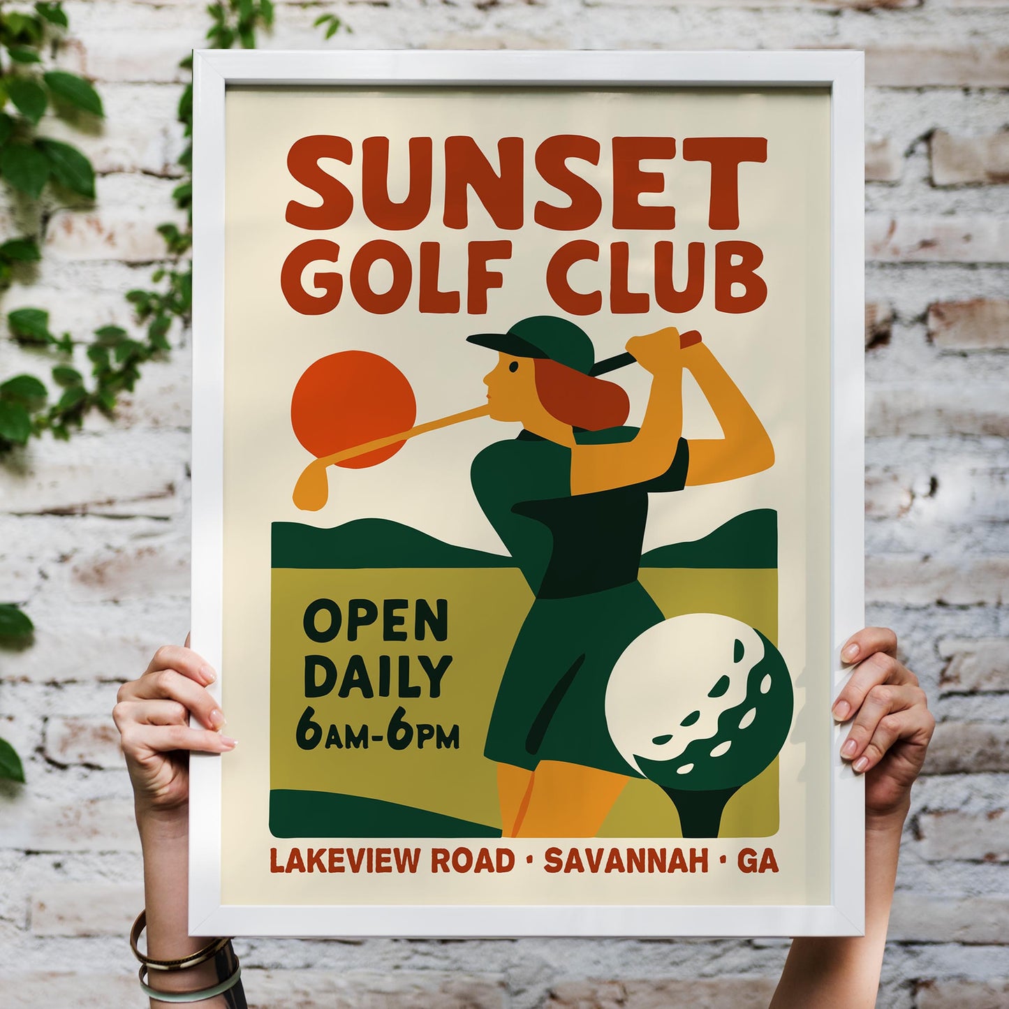 Sunset Golf Poster