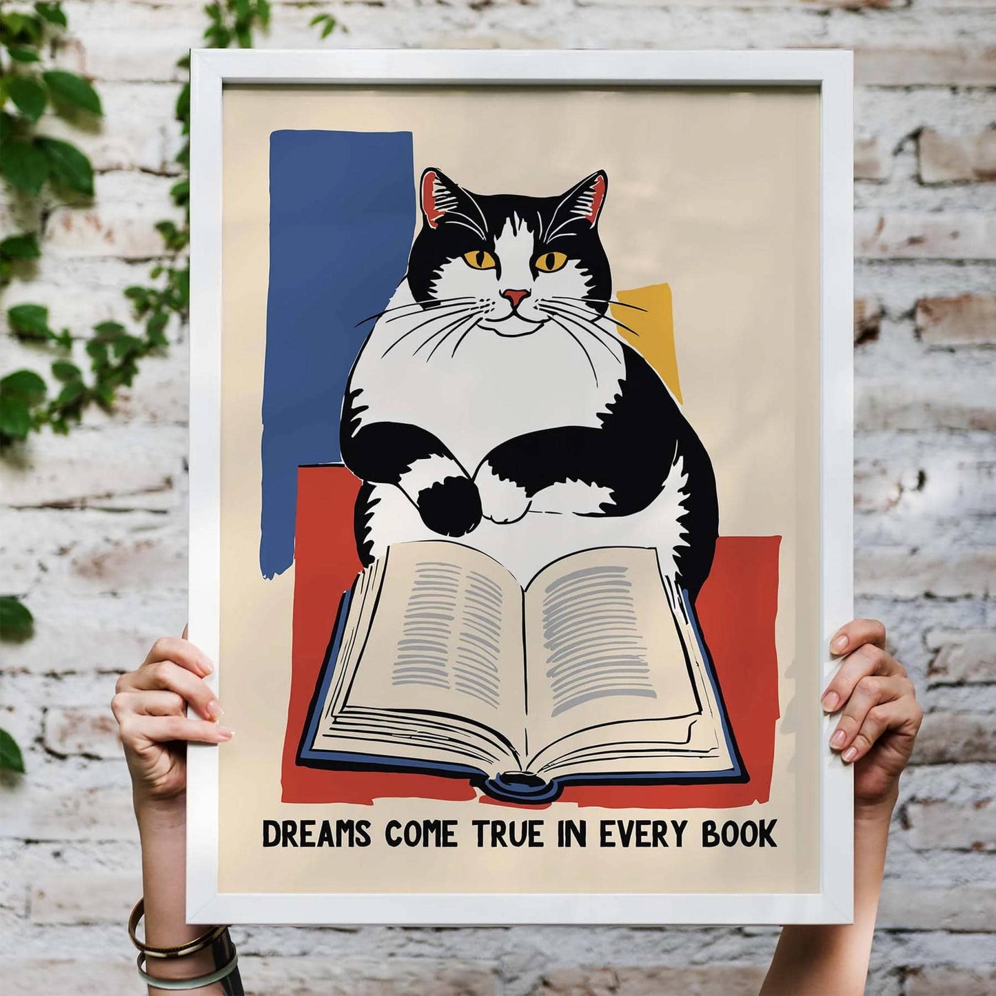 Bookish Cat Wall Art Poster