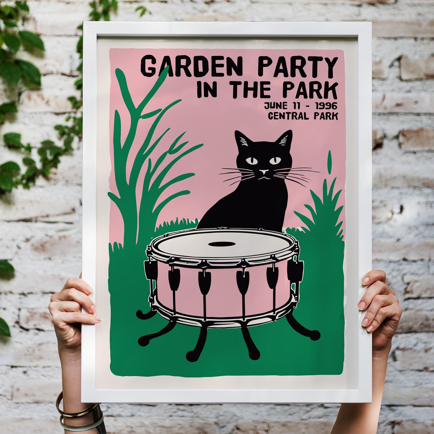 Garden Party Cat Drum 1996 Poster