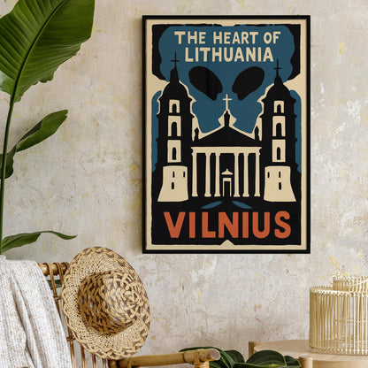 Vilnius City Landmark Poster