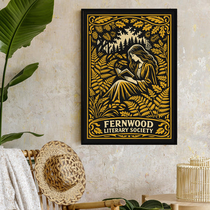 Literary Society Vintage Reading Club Art Poster