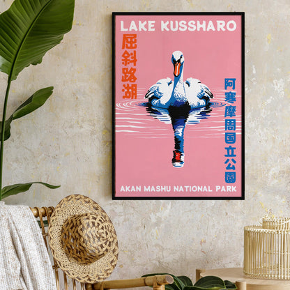 Lake Kussharo Swan Travel Poster