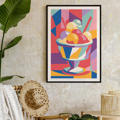 Colorful Geometric Ice Cream Poster