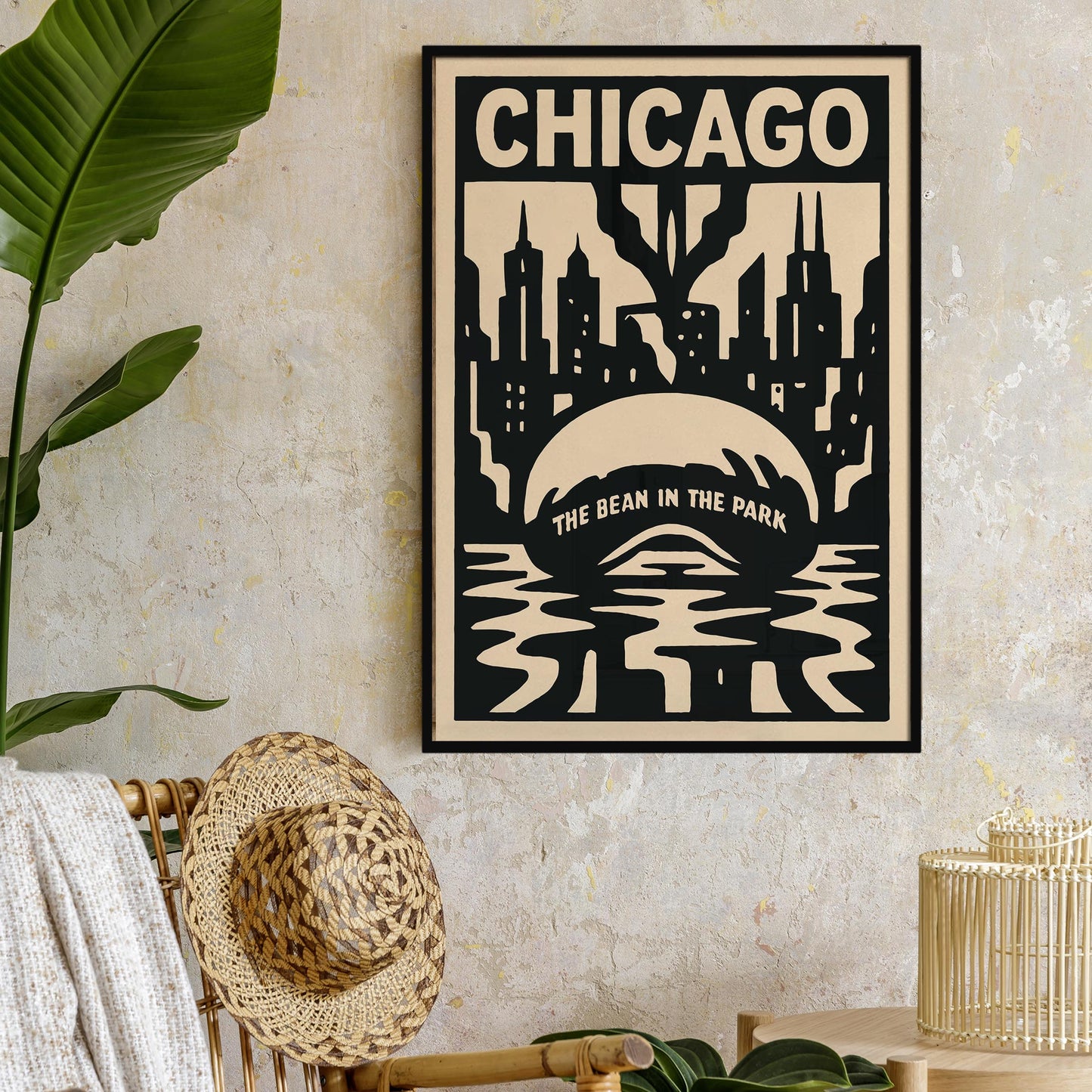 Chicago Bean Skyline Poster