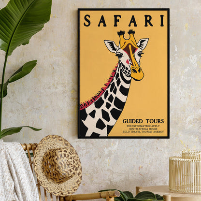 Safari Giraffe Guided Tours Wall Art Print