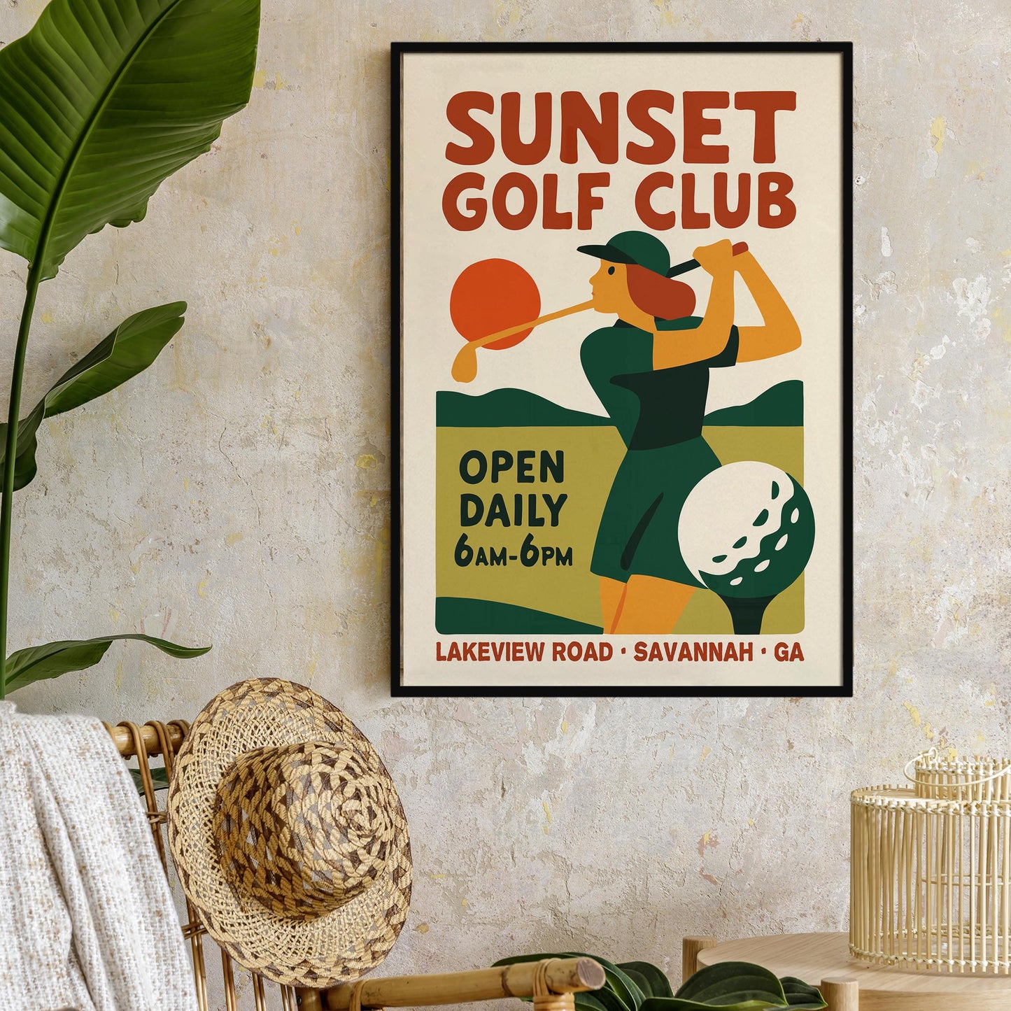 Sunset Golf Poster