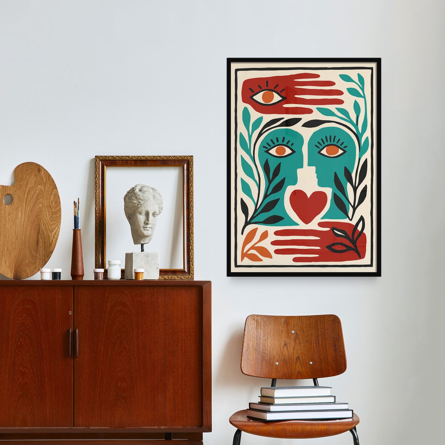 Surreal Face Poster - Abstract Portrait Wall Art Print