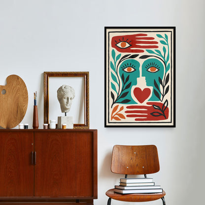 Surreal Face Poster - Abstract Portrait Wall Art Print