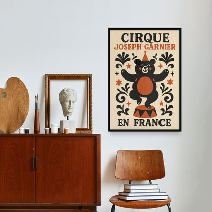 French Circus Bear Poster