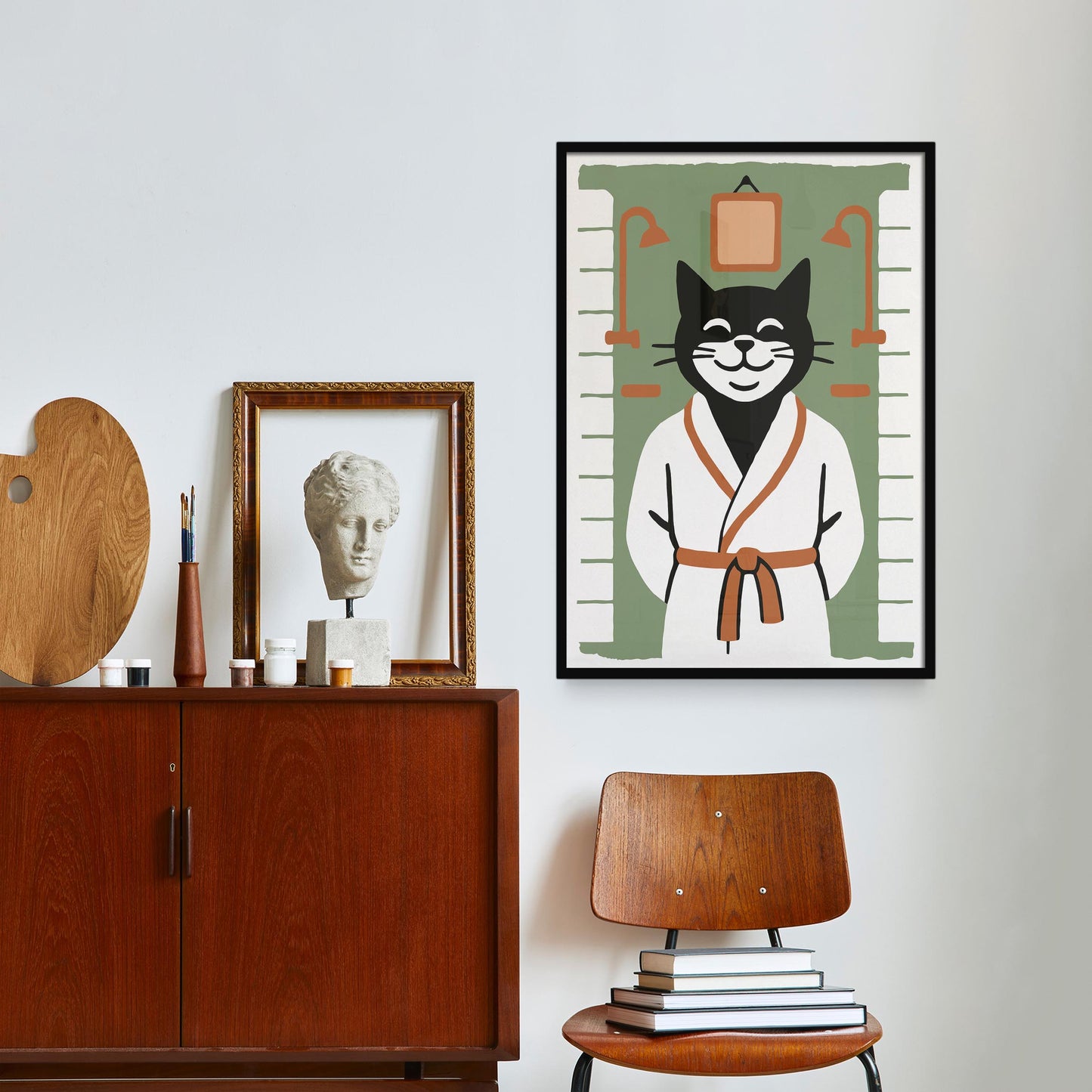 Cat Spa Wall Art Print