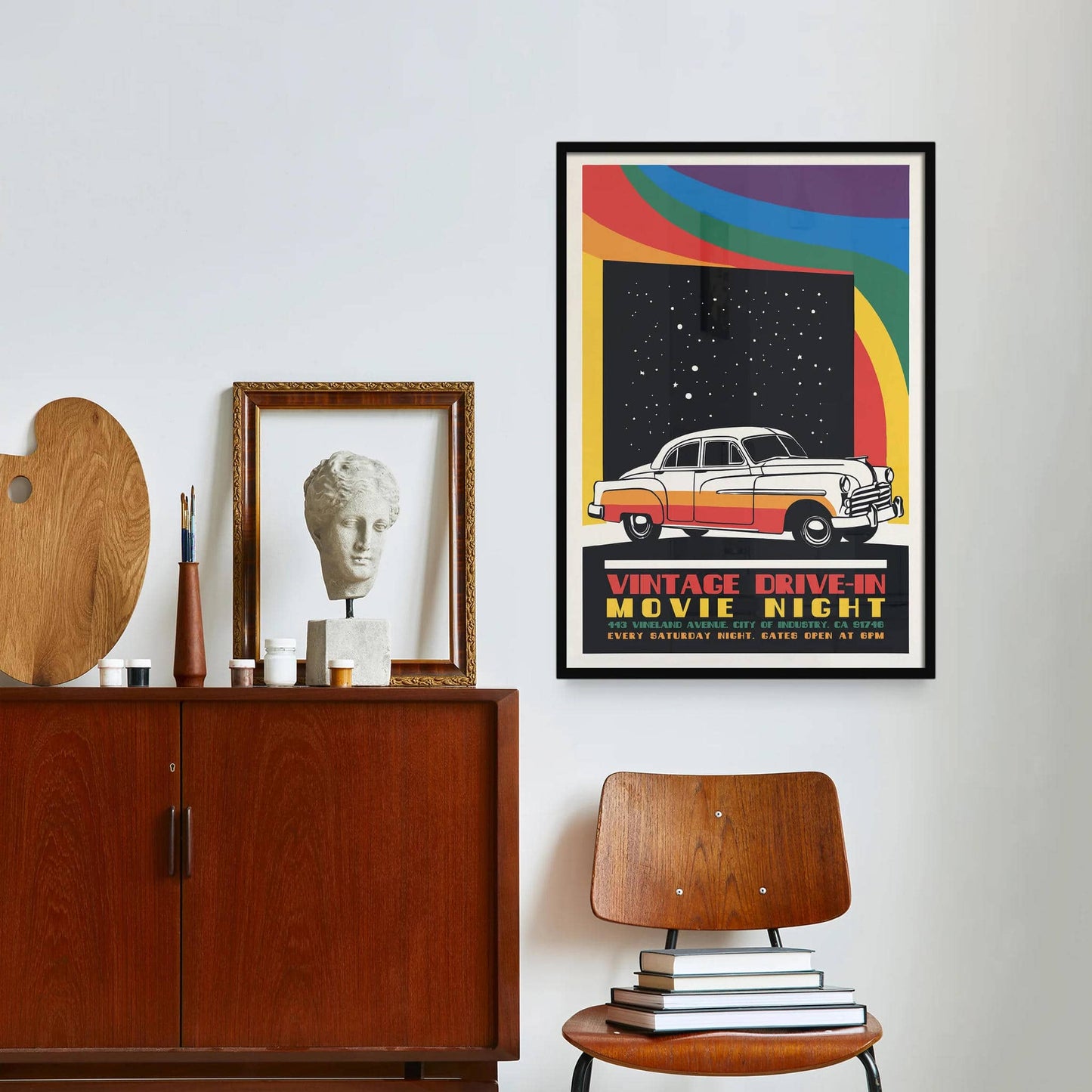 Vintage Drive-In Movie Night Poster