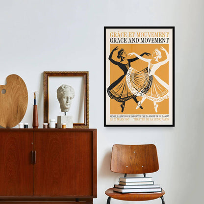 Retro Paris Ballet Wall Art Print