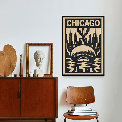 Chicago Bean Skyline Poster