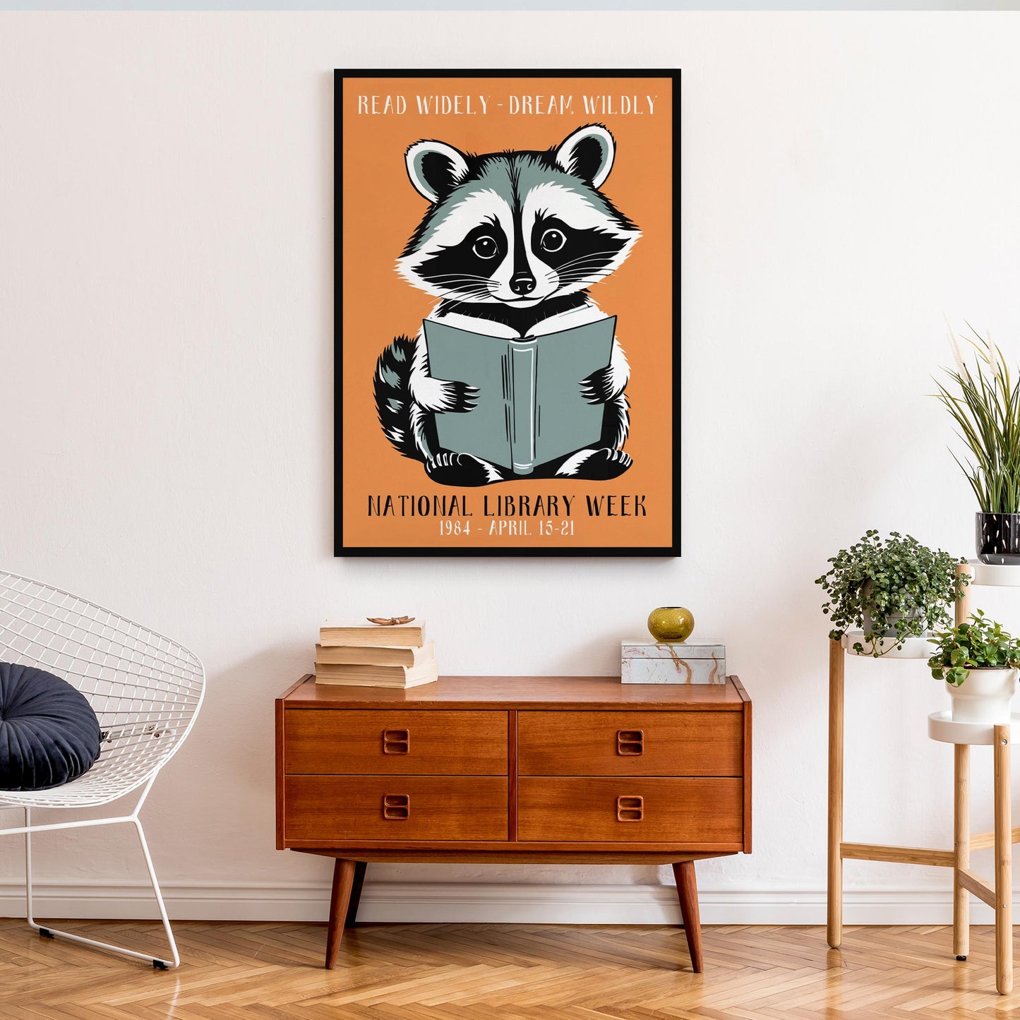 National Library Week Raccoon Print