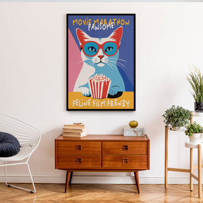 Pawsome Movie Marathon, Kids Room Art Print