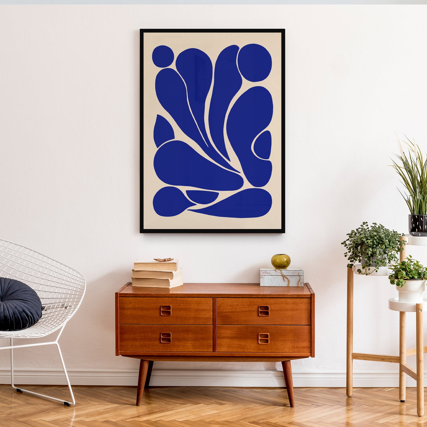 Blue Organic Modern Shapes Print