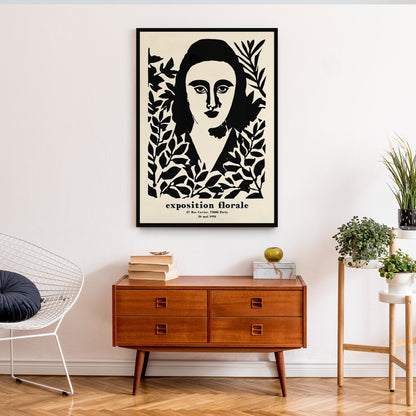 Floral Woman Portrait Wall Print