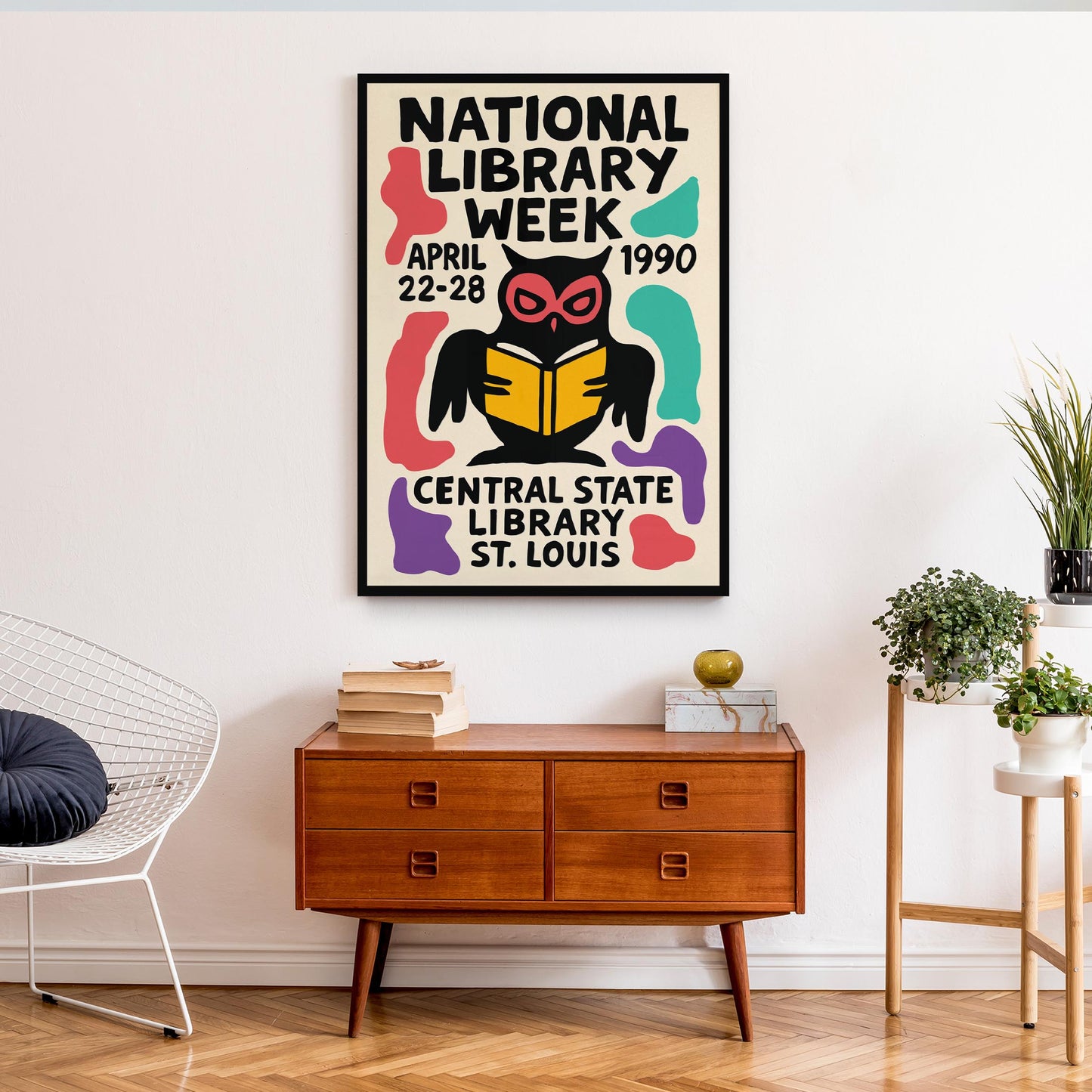 Library Owl Poster Print