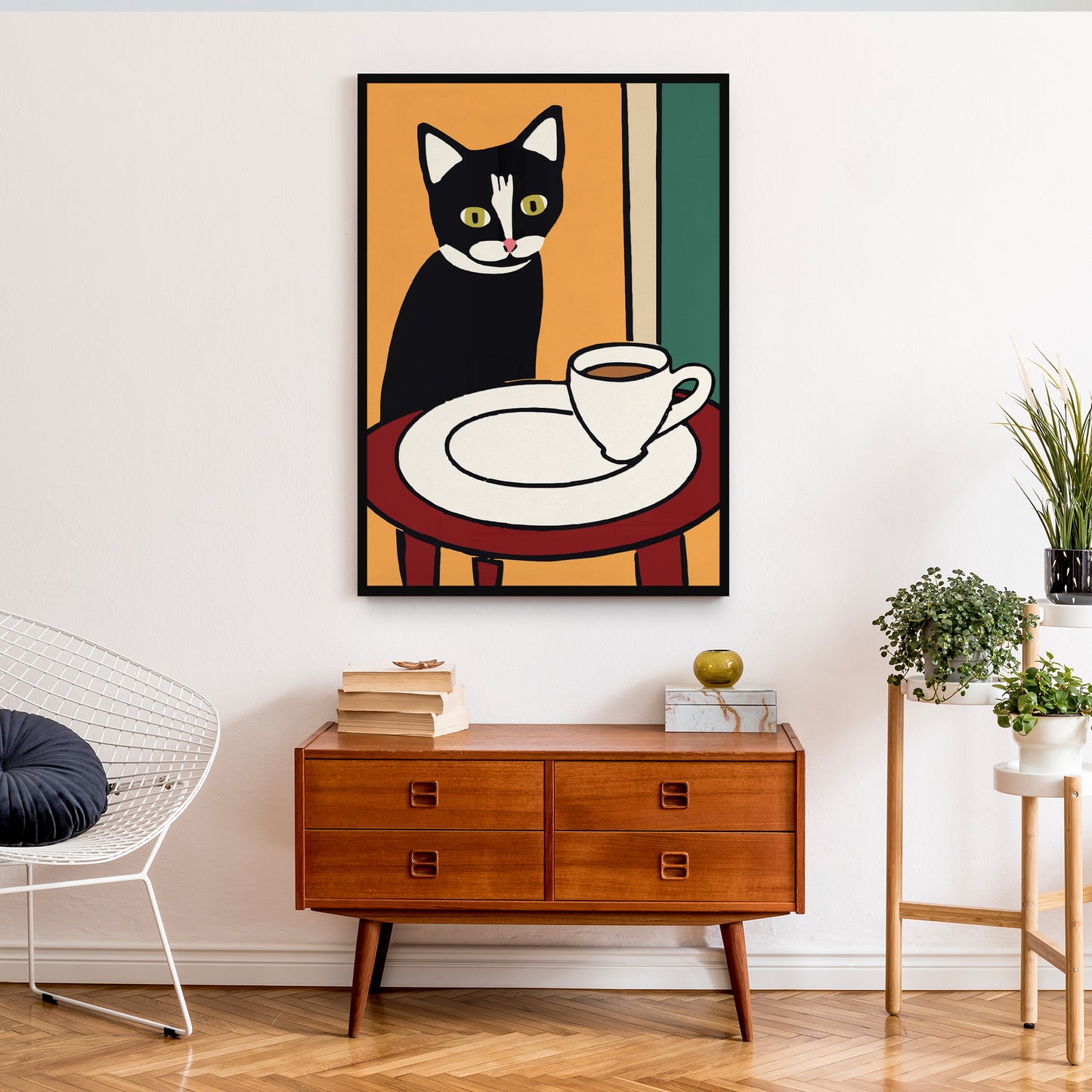 Coffee Cat Barista Wall Art Print