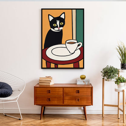 Coffee Cat Barista Wall Art Print