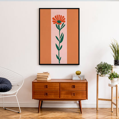 Retro Minimalist Flower Print