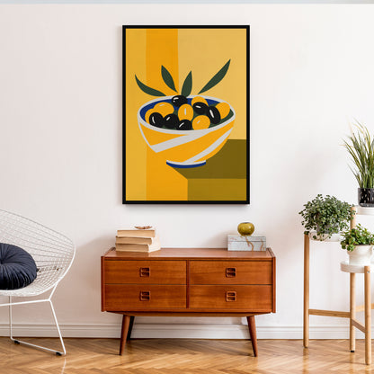 Italian Olives Yellow Wall Art Print