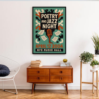 Retro Poetry Jazz Night Print