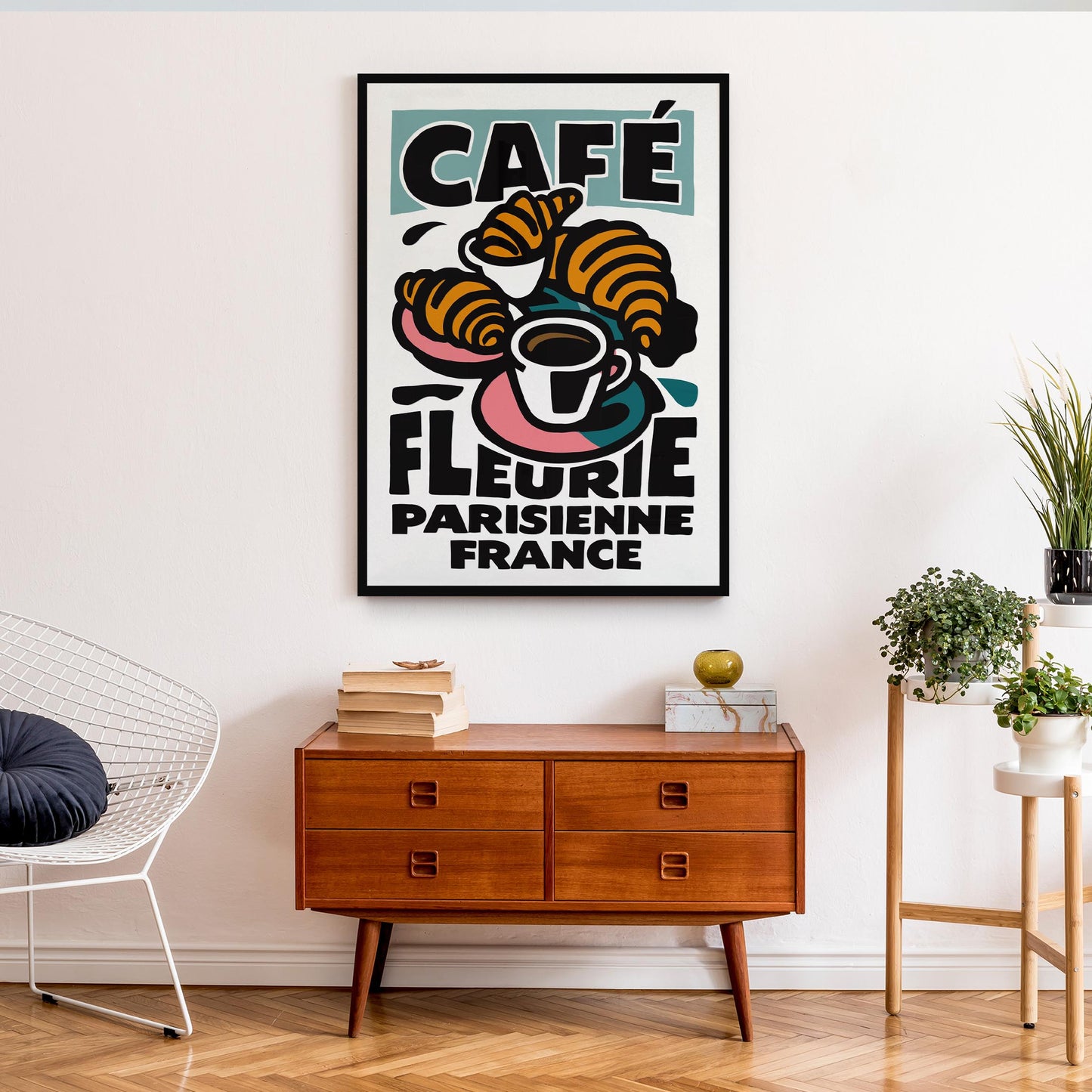Paris Cafe Croissant Print
