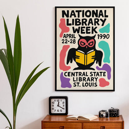 Library Owl Poster Print
