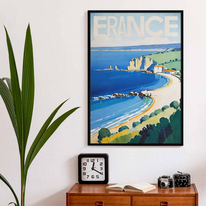France Coastal Vintage Travel Poster