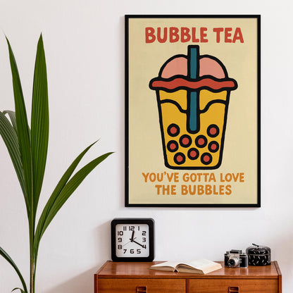 Cute Bubble Tea Wall Art
