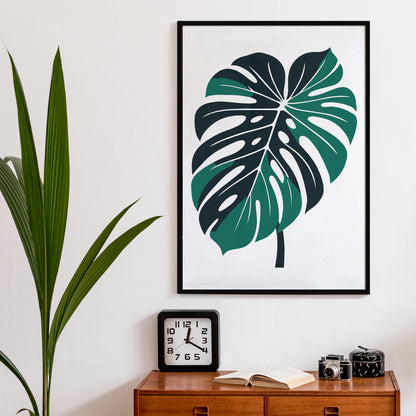 Big Monstera Leaf Nature Print