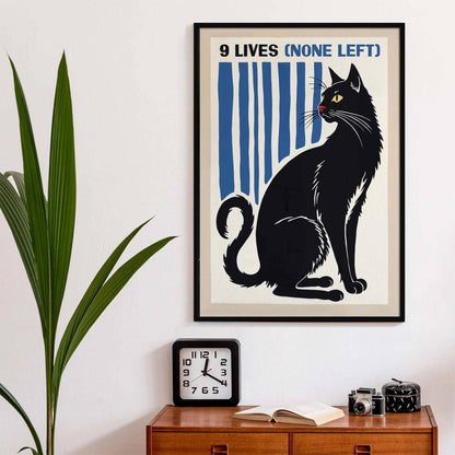 Nine Lives Cat Poster Print