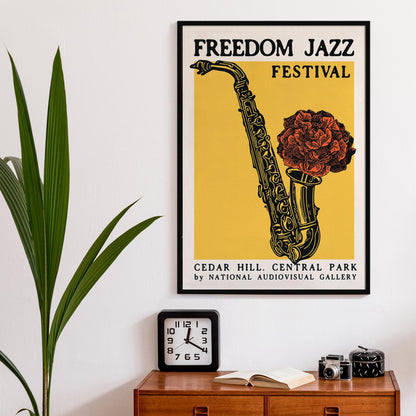 Jazz Poster for Music Lovers – Vibrant Saxophone