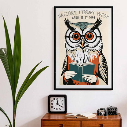 1999 Library Week Owl Art Print
