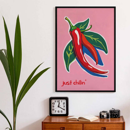 Just Chillin' Peppers Poster