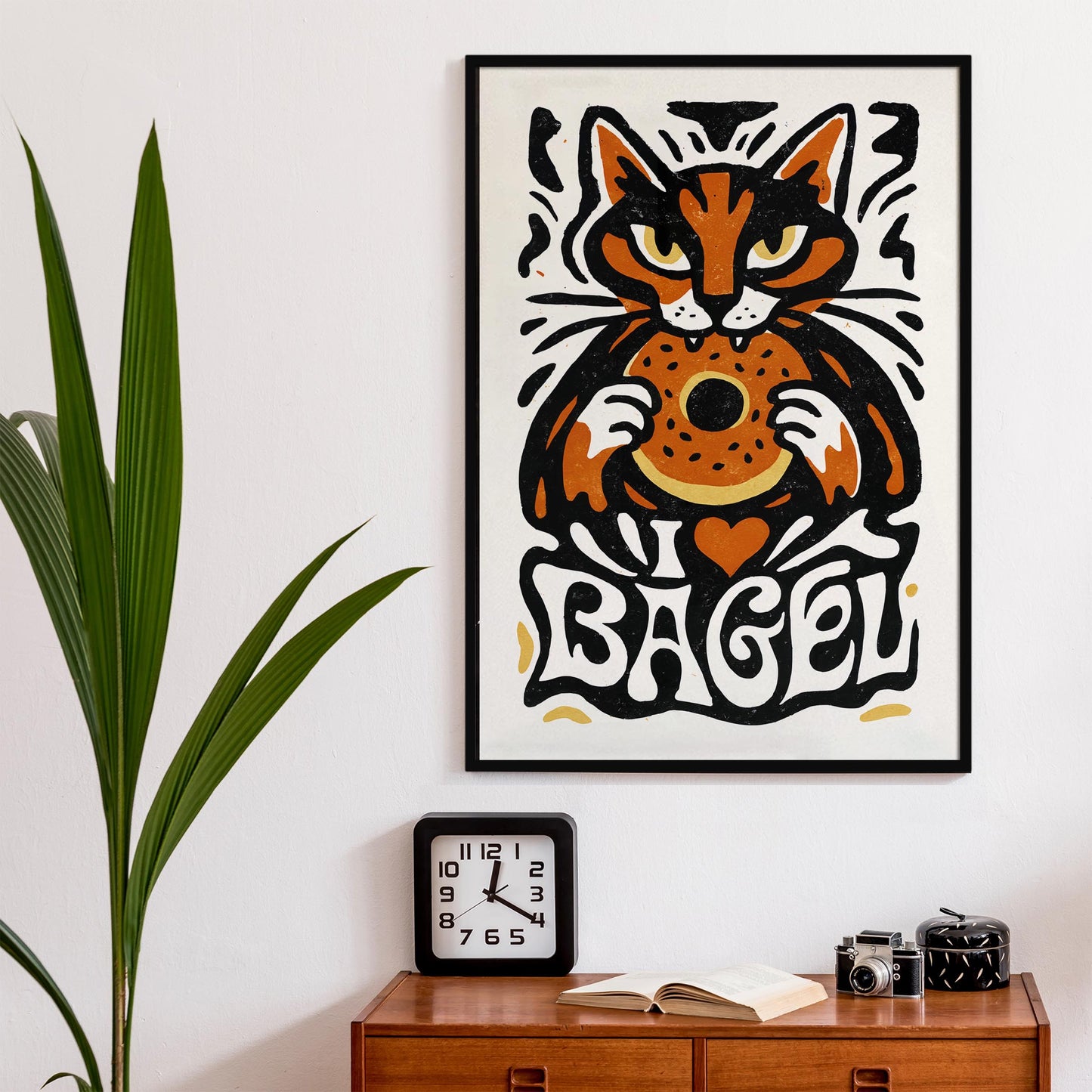 Bagel Cat Poster Print