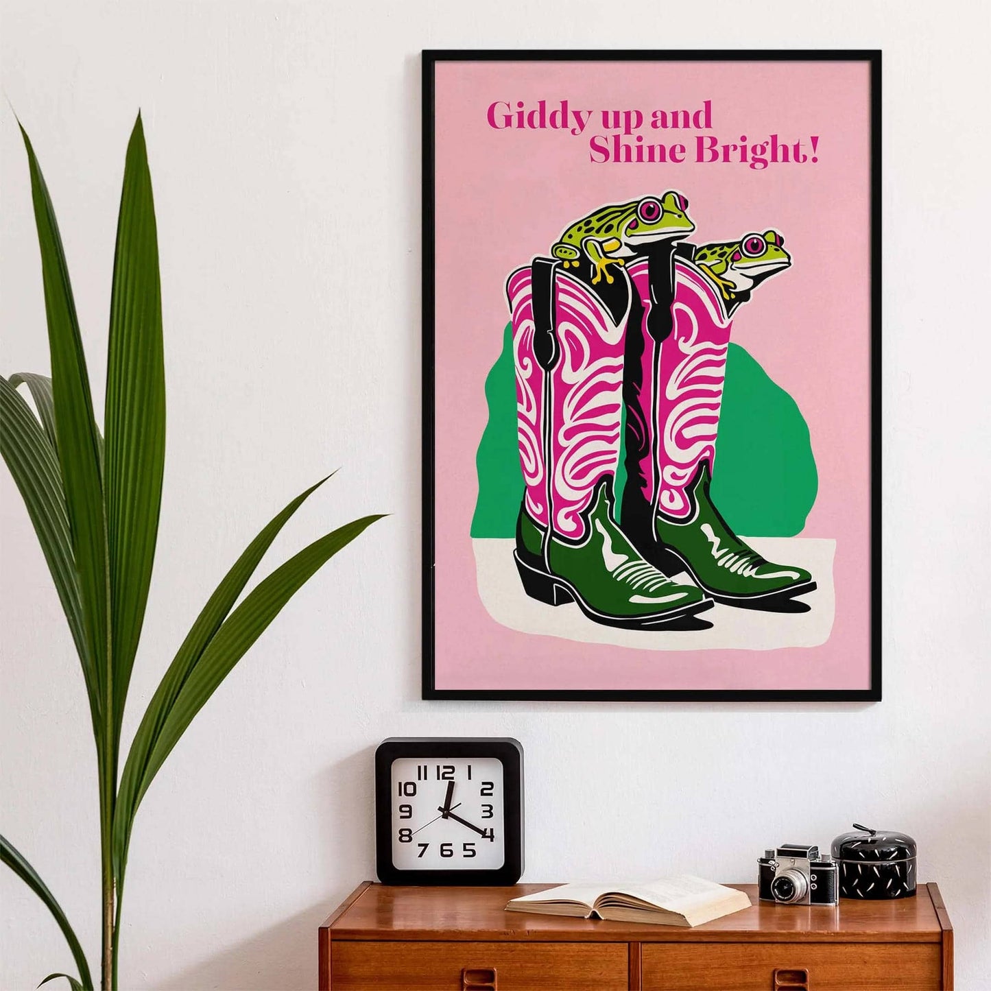 Giddy Up Frog Boots Art Print