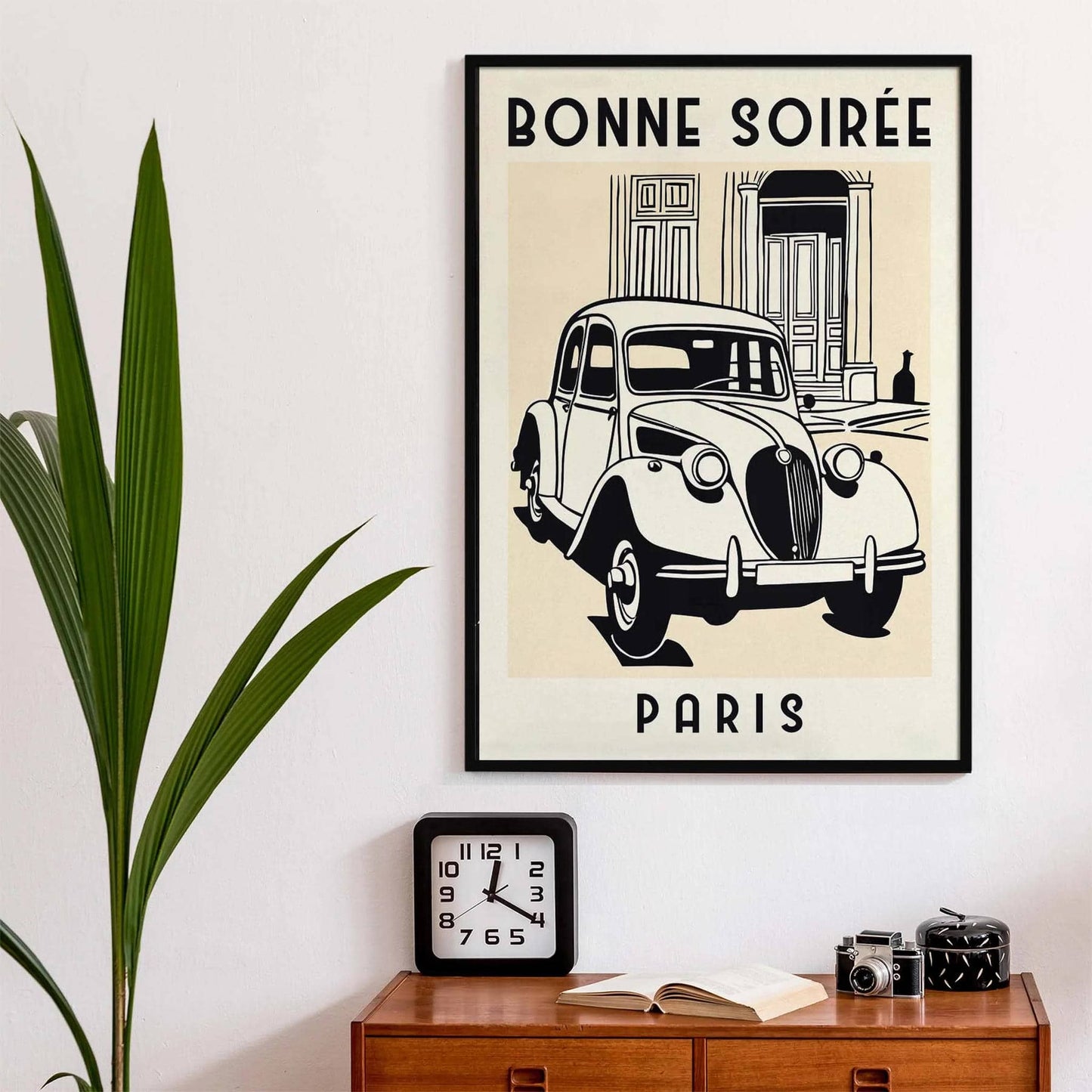 Retro Parisian Car Poster
