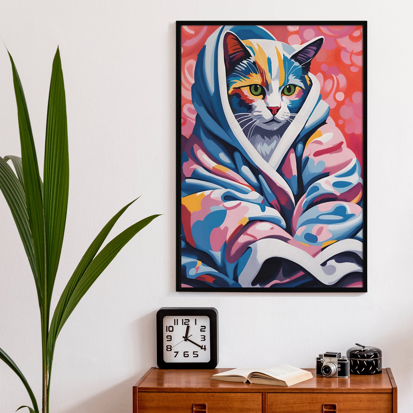 Cozy Cat Bathrobe Poster