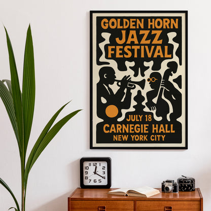 Golden Horn Jazz Festival Poster - Vintage Music Print