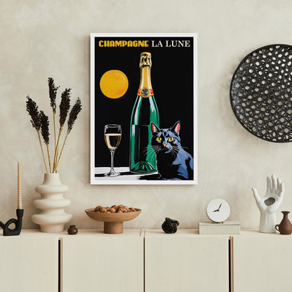 Moonlight Champagne Art Print