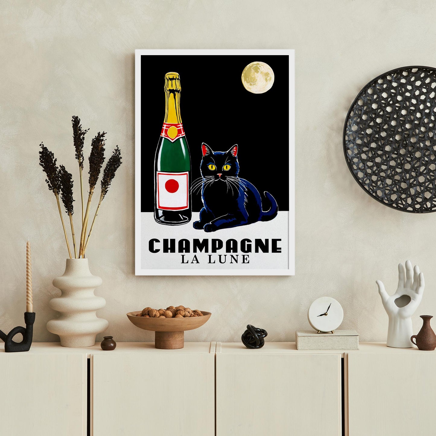 Champagne La Lune Art Print