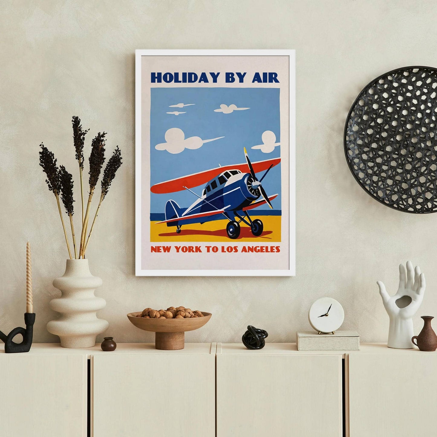 Holiday By Air - Vintage Airline Poster