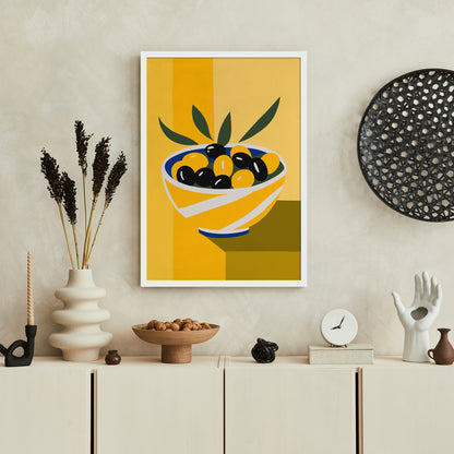 Italian Olives Yellow Wall Art Print